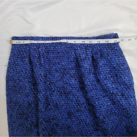 VINTAGE 70s Pendleton suit blue tweed academia wool skirt set S/M - Picture 7 of 14